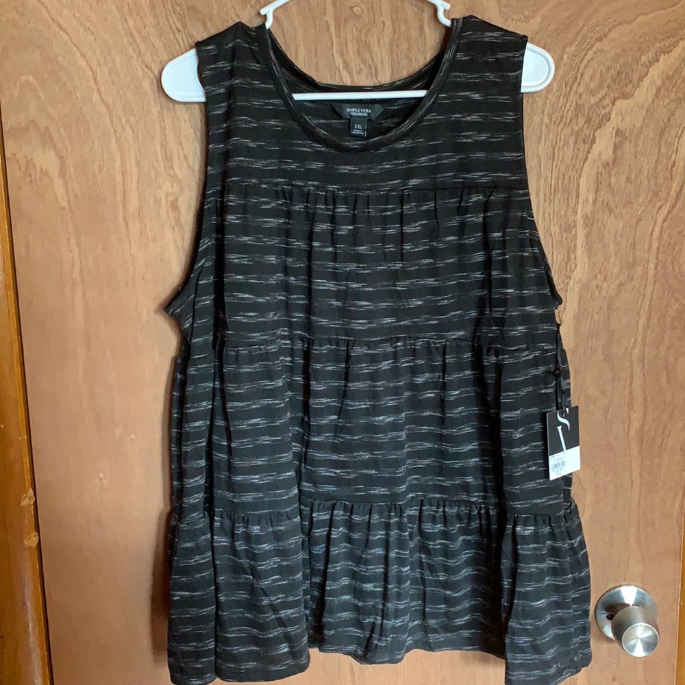 Simply Vera Vera Wang striped tiered tank
